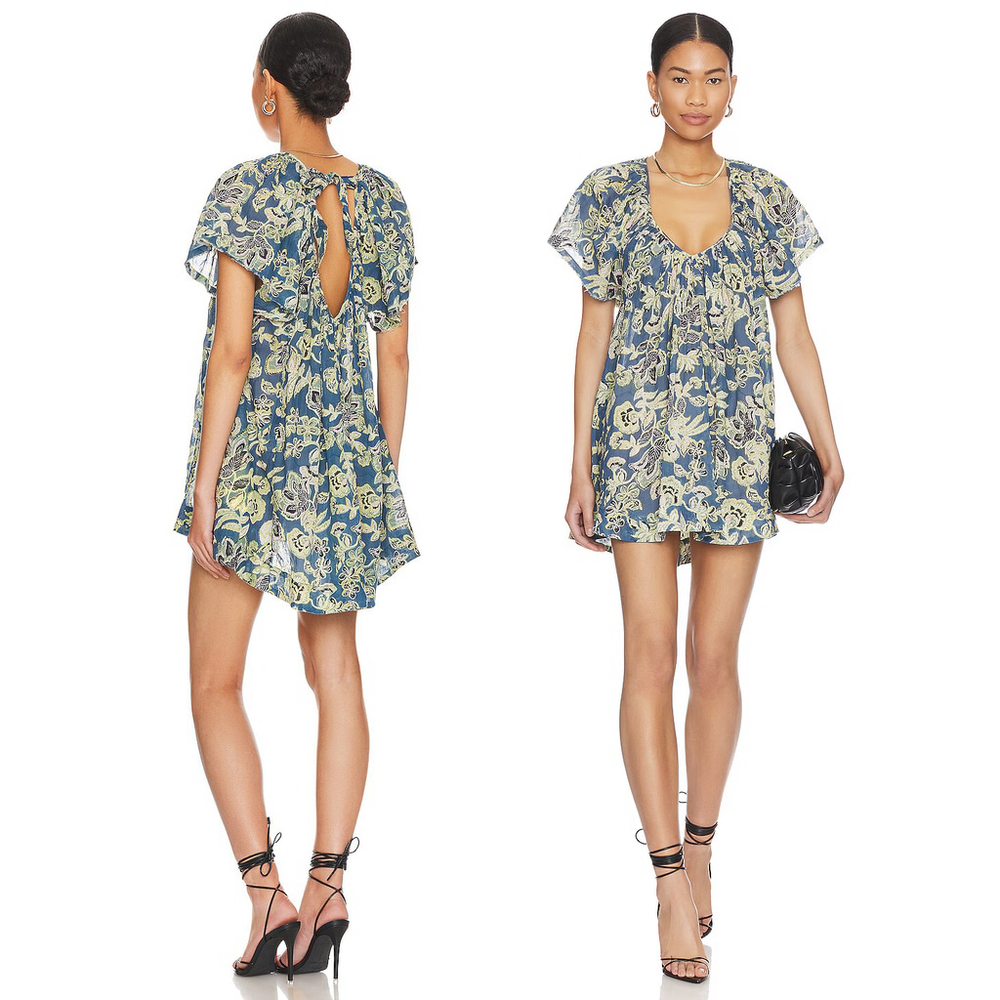 NWT Free People Kauai Getaway Printed Tunic Ocean $108 - Size XS (Women's 0-2)